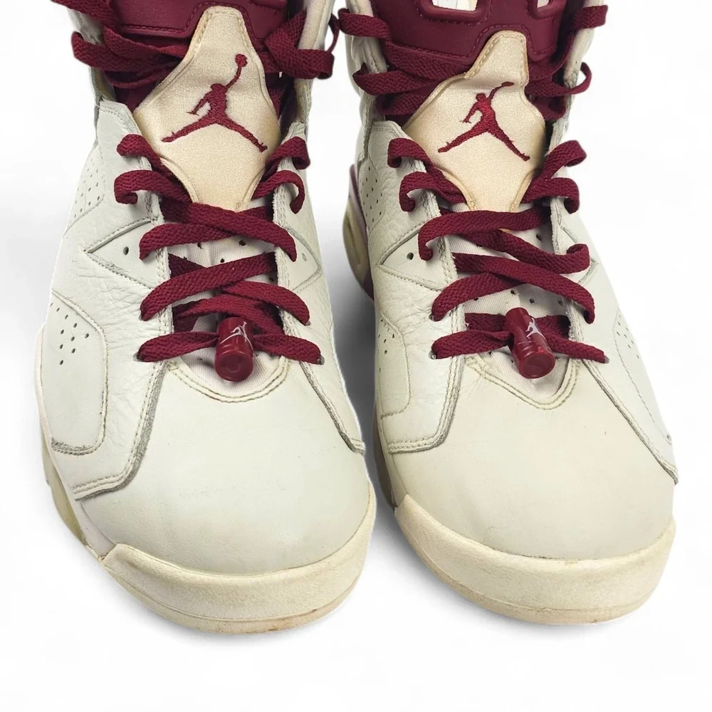 Nike Air Jordan 6 Retro Maroon 2015 Off White Burgundy 384664-116 Men Size 11.5